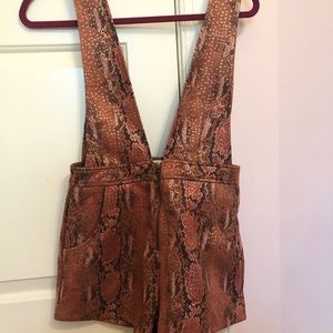 Molly Green Keepan Snakeskin Romper in Rust